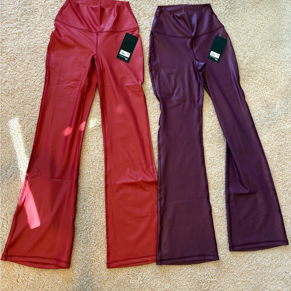 90 Degree by Reflex Faux Leather Flared Leg Yoga Pants 
NWT